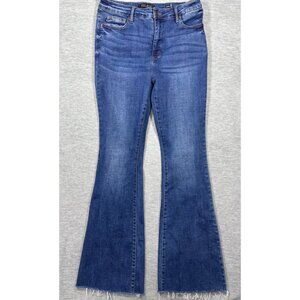 Judy Blue Womens Jeans 13/31 Control Top Flare Distressed Hem